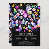 Whimsical Lavender Delicate Butterfly Geburtstag Einladung (Vorne/Hinten)