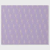 Whimsical Lavender Halloween Tanzskelette Geschenkpapier (Flach)