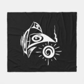 Whimsical Lazy Sailboat Black Fleecedecke (Vorderseite (Horizontal))