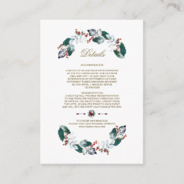 Whimsical Leafy Berries Wreath Wedding Details Begleitkarte