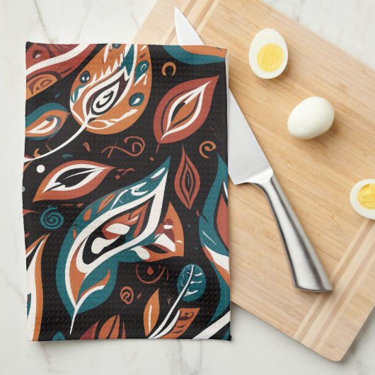 Whimsical Leaves Geschirrtuch (Viertel Falte)