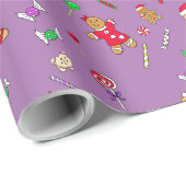 Whimsical Lebkuchen Männer und Weihnachtscreme Geschenkpapier (Rolleneckpunkt)