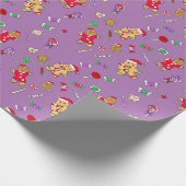 Whimsical Lebkuchen Männer und Weihnachtscreme Geschenkpapier (Ecke)