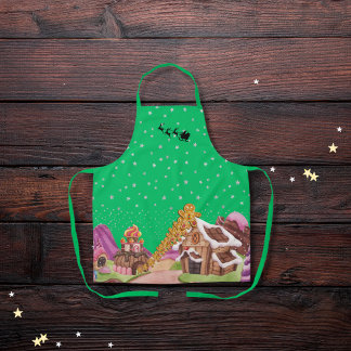 Whimsical Lebkuchen Weihnachtsgrün Schürze
