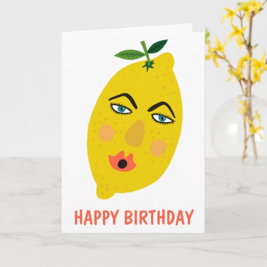 Whimsical Lemon Custom Karte (Gelbe Blume)