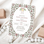 Whimsical Lemon Floral Preppy Coquette Baby Dusche Einladung