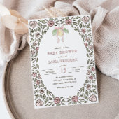 Whimsical Lemon Floral Preppy Coquette Baby Dusche Einladung