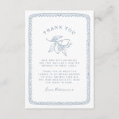 Whimsical Lemon Illustration | Blaues Brautparty Dankeskarte (Vorderseite)