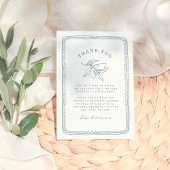 Whimsical Lemon Illustration | Blaues Brautparty Dankeskarte