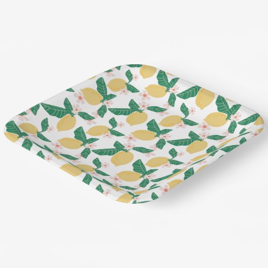 Whimsical Lemon Party Pappteller (Gewinkelt)