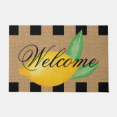 Whimsical Lemon Willkommens-Fußmatte – Kunstjute Fußmatte (Vorderseite)