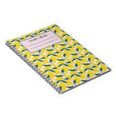 Whimsical Lemons & Blue Leaves Notizbuch Notizblock (Rechte Seite)