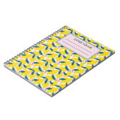 Whimsical Lemons & Blue Leaves Notizbuch Notizblock (Linke Seite)