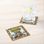 Whimsical Leopard Print Jungle Go Wild Kitty Cat � Rechteckiger Pappuntersetzer (Vor Ort)