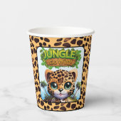 Whimsical Leopard Zoo Animal Cat Jungle GO WILD 🐆 Pappbecher (Rückseite)