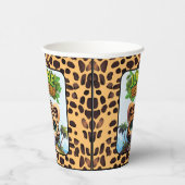 Whimsical Leopard Zoo Animal Cat Jungle GO WILD 🐆 Pappbecher (Rechts)