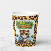Whimsical Leopard Zoo Animal Cat Jungle GO WILD 🐆 Pappbecher (Vorderseite)