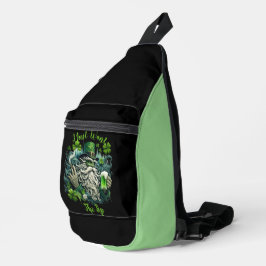 Whimsical Leprechaun Savoring a Cold One Crossbody Bag
