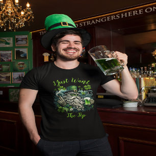 Whimsical Leprechaun Savoring a Cold One T-Shirt