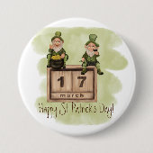 Whimsical Leprechauns St. Patrick's Day Button (Vorderseite)