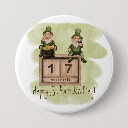 Whimsical Leprechauns St. Patrick's Day Button (Vorderseite)