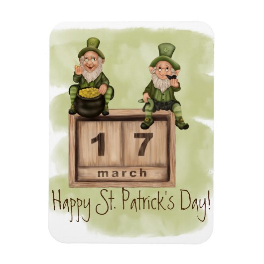 Whimsical Leprechauns St. Patrick's Day Magnet (Vertikal)