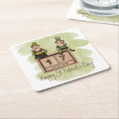 Whimsical Leprechauns St. Patrick's Day Rechteckiger Pappuntersetzer (angewinkelt)