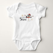Whimsical Let It Snow Penguin Snowman | Weihnachte Baby Strampler (Vorderseite)