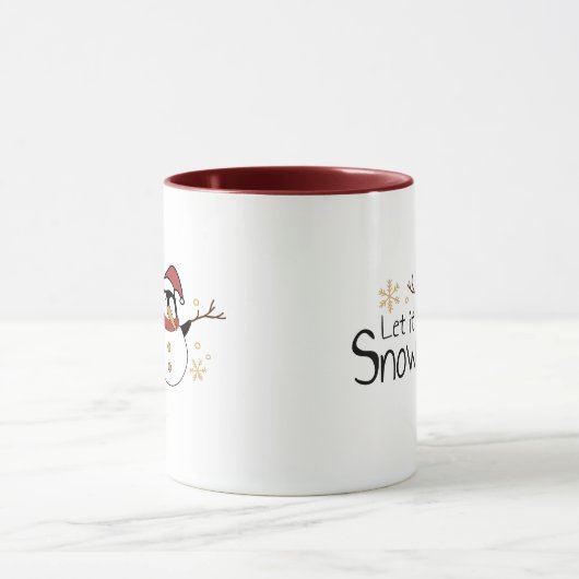 Whimsical Let It Snow Penguin Snowman | Weihnachte Tasse (Zentrum)