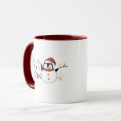 Whimsical Let It Snow Penguin Snowman | Weihnachte Tasse (Vorderseite Links)