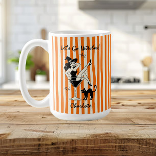 Whimsical Let's Go Hexen Halloween Junggesellinnen Kaffeetasse