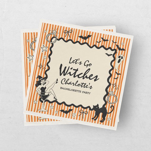 Whimsical Let's Go Hexen Halloween Junggesellinnen Serviette