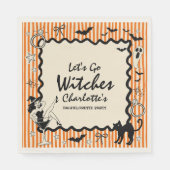 Whimsical Let's Go Hexen Halloween Junggesellinnen Serviette (Vorderseite)