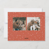 Whimsical Lettered Christmas Holly Feiertagskarte (Rückseite)