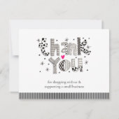 Whimsical Letting Small Business Danke Karte (Vorderseite)