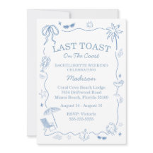 Whimsical letzten Toast an der Küste blau