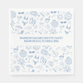 Whimsical letzten Toast an der Küste blau Serviette