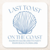 Whimsical letzten Toast an der Küste Rechteckiger Pappuntersetzer (Vorderseite)