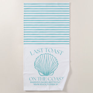 Whimsical letzten Toast an der Küste Türkis Strandtuch