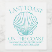 Whimsical letzten Toast an der Küste Türkis Weinetikett (Einzelnes Label)