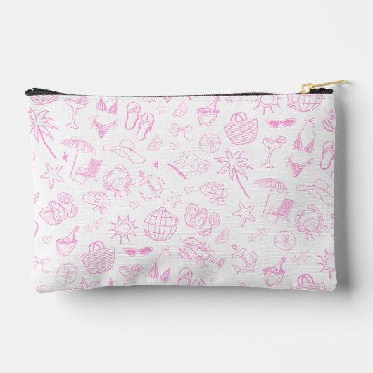 Whimsical letzten Toast auf der Küste rosa Zubehörtasche (Rückseite)