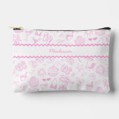 Whimsical letzten Toast auf der Küste rosa Zubehörtasche (Vorderseite)