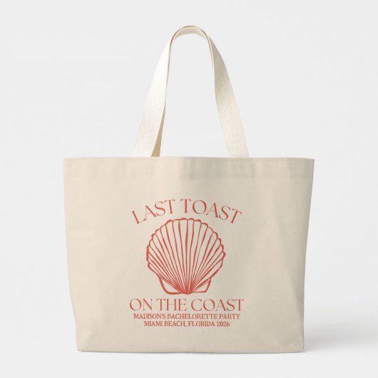 Whimsical letzten Toast auf der Küstenkoralle Jumbo Stoffbeutel (Rückseite)