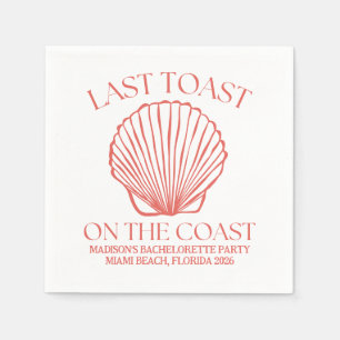 Whimsical letzten Toast auf der Küstenkoralle Serviette
