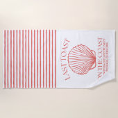 Whimsical letzten Toast auf der Küstenkoralle Strandtuch (Vorderseite)