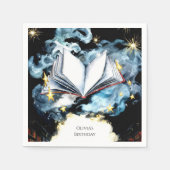 Whimsical Library Magical Storybook Geburtstag Serviette (Vorderseite)