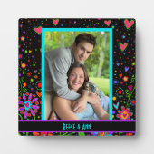 Whimsical Liebe Hört Foto benutzerdefinierte Namen Fotoplatte (Vorderseite)