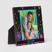 Whimsical Liebe Hört Foto benutzerdefinierte Namen Fotoplatte (Vorderseite)