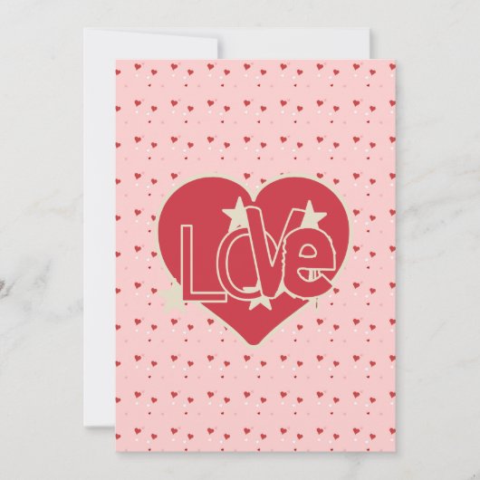 Whimsical Liebe Hört Pattern Hochzeit Einladung (Vorderseite)