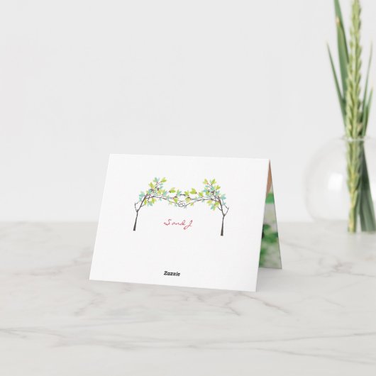 Whimsical Liebe kennt Frühjahrspflanzen Hochzeit D Dankeskarte (Rückseite)